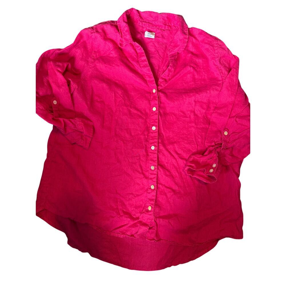 SIGRID OLSEN LINEN SHIRT - size 1X
